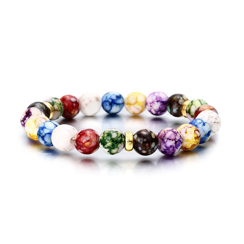 Pulsera de aleación de piedra de lava de ágata natural al por mayor